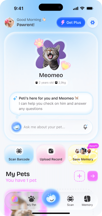Petio app home screen
