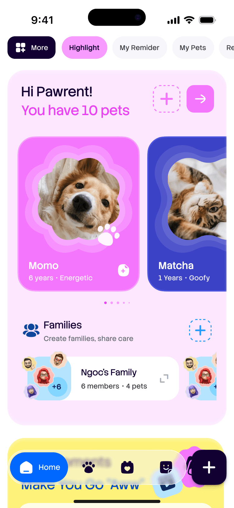 Petio App Home Screen